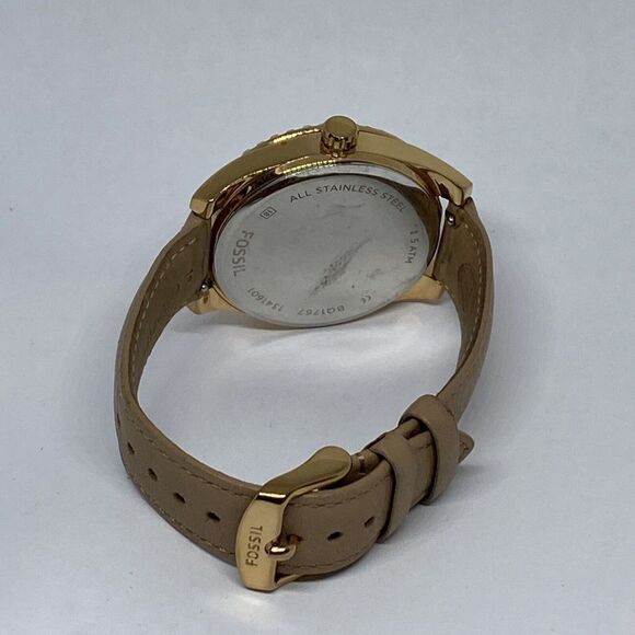 Fossil Carissa BQ1767 Women's Beige Leather Band Analog Dial Quartz Watch LJ466 - Picture 10 of 12